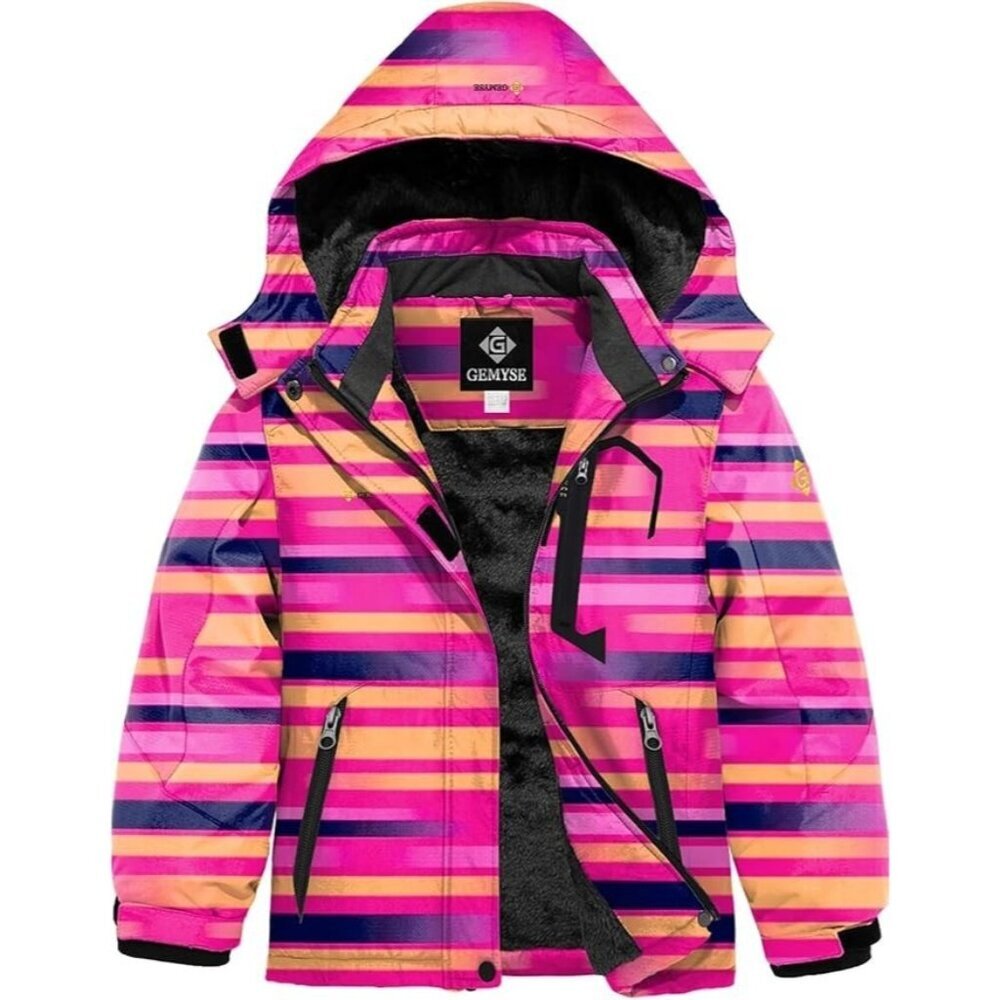 NWT GEMYSE GIRL'S WATERPROOF WINDPROOF SKI SNOW JACKET FLEECE  SZ 14-16
